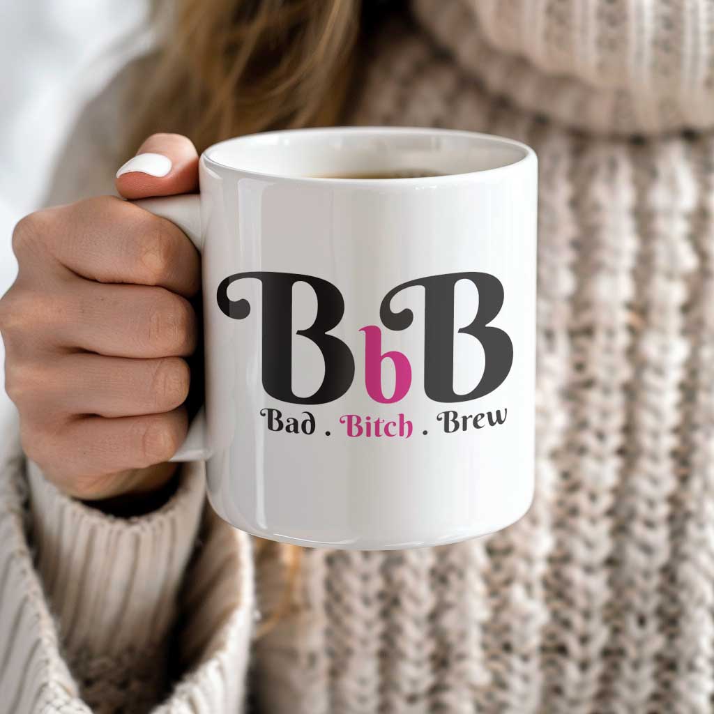 Bad B*tch Brew (Pink) Coffee Mug | Ceramic Coffee Mug for Mom | Birthday, Baby Shower, Mother's Day Gift for Moms | Dishwasher Safe Mug