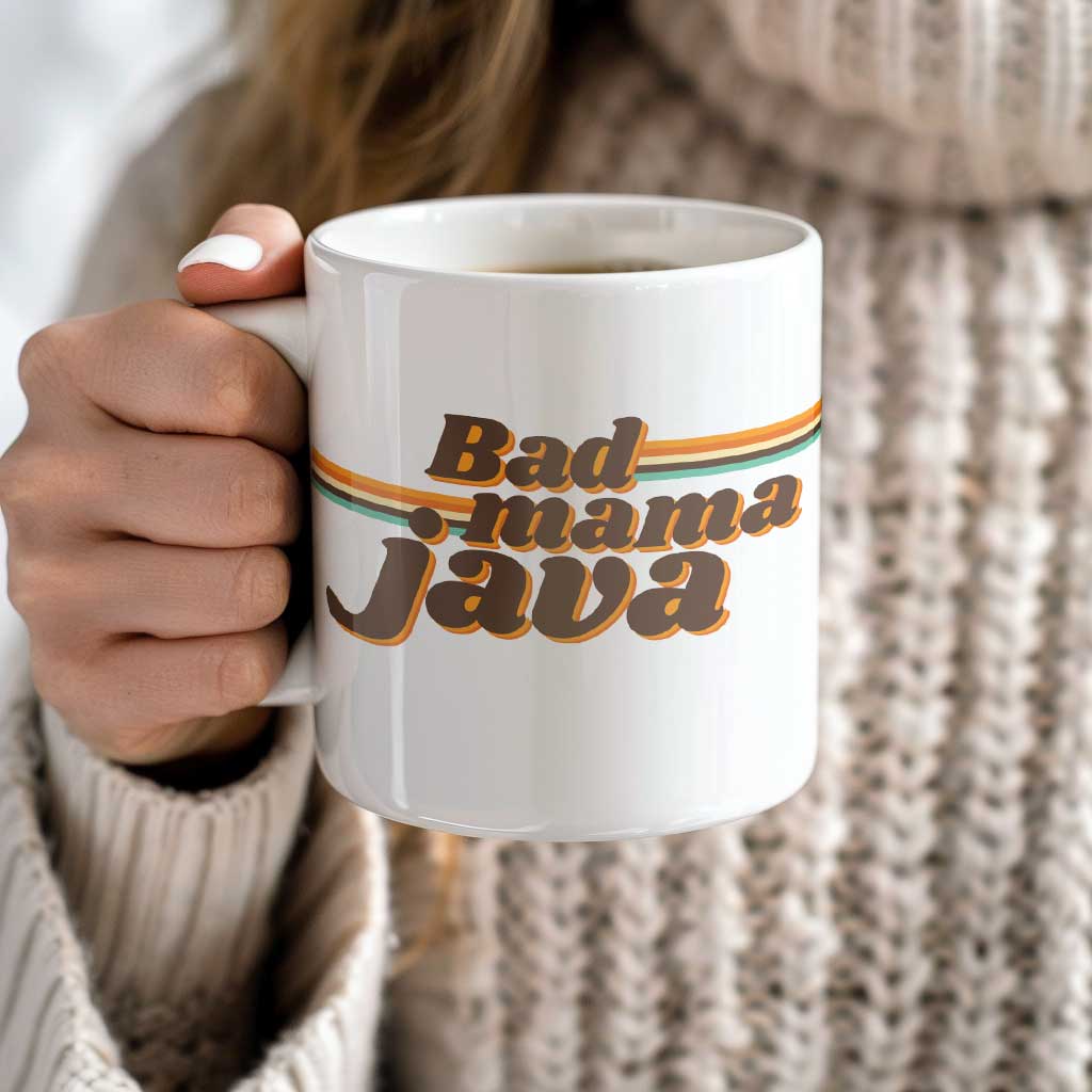 Bad Mama Java Coffee Mug | Ceramic Coffee Mug for Mom | Birthday, Baby Shower, Mother's Day Gift for Moms | Dishwasher Safe Mug