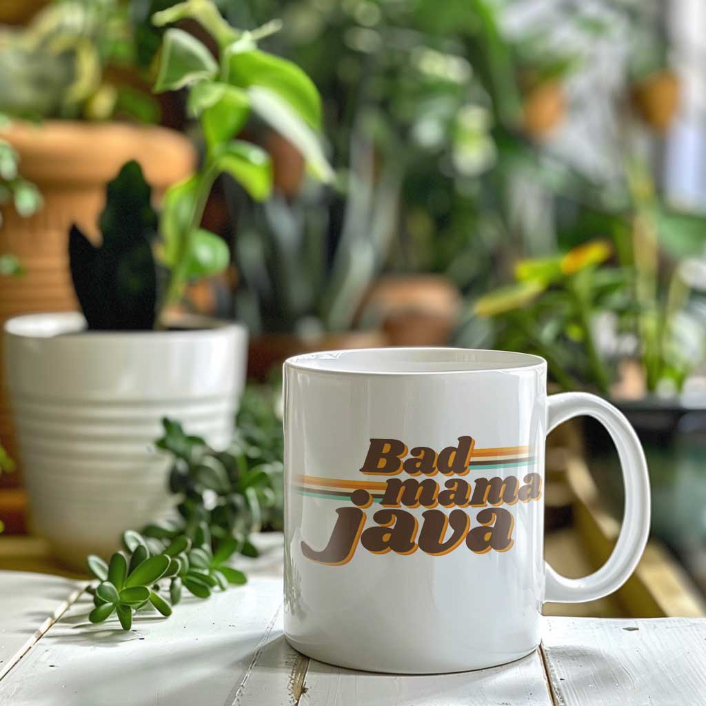 Bad Mama Java Coffee Mug | Ceramic Coffee Mug for Mom | Birthday, Baby Shower, Mother's Day Gift for Moms | Dishwasher Safe Mug