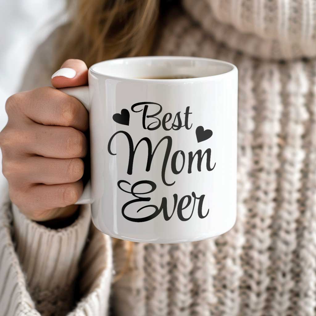 Best Mom Ever Coffee Mug | Ceramic Coffee Mug for Mom | Birthday, Baby Shower, Mother's Day Gift for Moms | Dishwasher Safe Mug