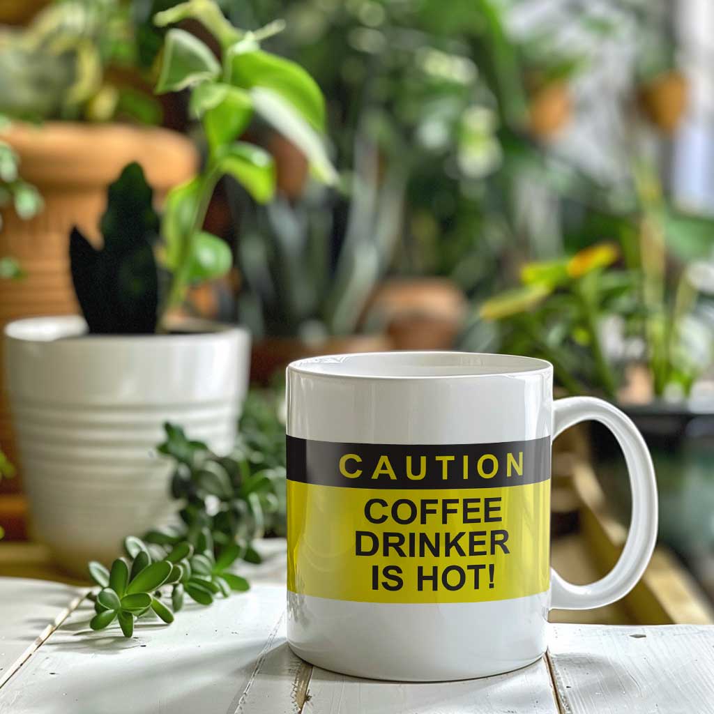 Caution Coffee Drinker Is Hot Coffee Mug | Ceramic Coffee Mug for Mom | Birthday, Baby Shower, Mother's Day Gift for Moms | Dishwasher Safe Mug