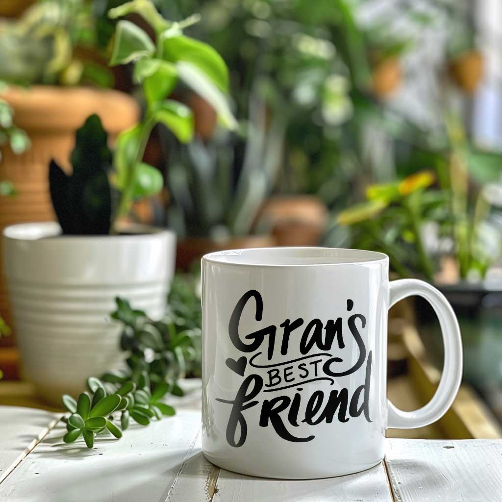 Gran's Best Friend Coffee Mug | Ceramic Coffee Mug for Mom | Birthday, Baby Shower, Mother's Day Gift for Moms | Dishwasher Safe Mug