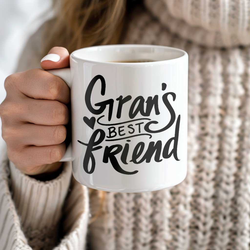 Gran's Best Friend Coffee Mug | Ceramic Coffee Mug for Mom | Birthday, Baby Shower, Mother's Day Gift for Moms | Dishwasher Safe Mug