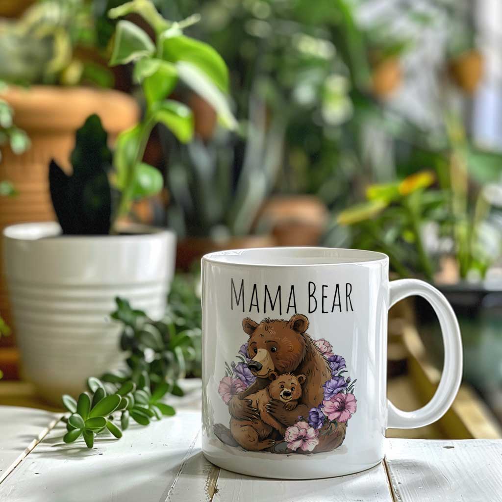 Mama Bear Coffee Mug | Ceramic Coffee Mug for Mom | Birthday, Baby Shower, Mother's Day Gift for Moms | Dishwasher Safe Mug