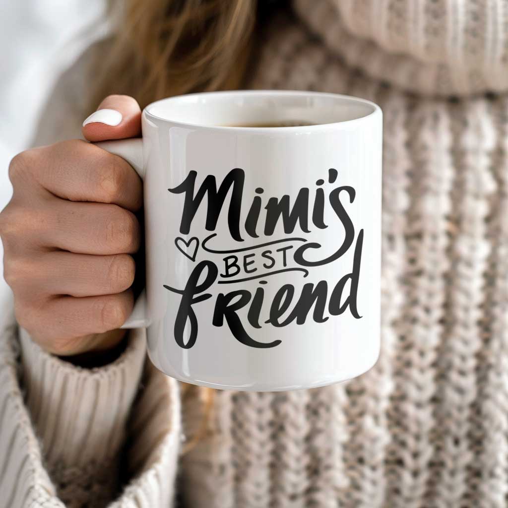 Mimi's Best Friend Coffee Mug | Ceramic Coffee Mug for Mom | Birthday, Baby Shower, Mother's Day Gift for Moms | Dishwasher Safe Mug