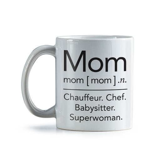 Mom: The Definition of a Superwoman Coffee Mug | Ceramic Coffee Mug for Mom | Birthday, Baby Shower, Mother's Day Gift for Moms | Dishwasher Safe Mug