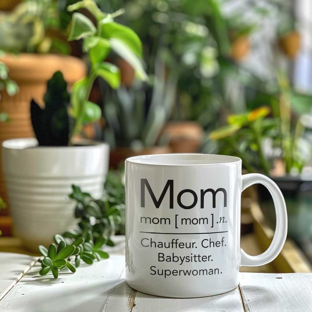 Mom: The Definition of a Superwoman Coffee Mug | Ceramic Coffee Mug for Mom | Birthday, Baby Shower, Mother's Day Gift for Moms | Dishwasher Safe Mug