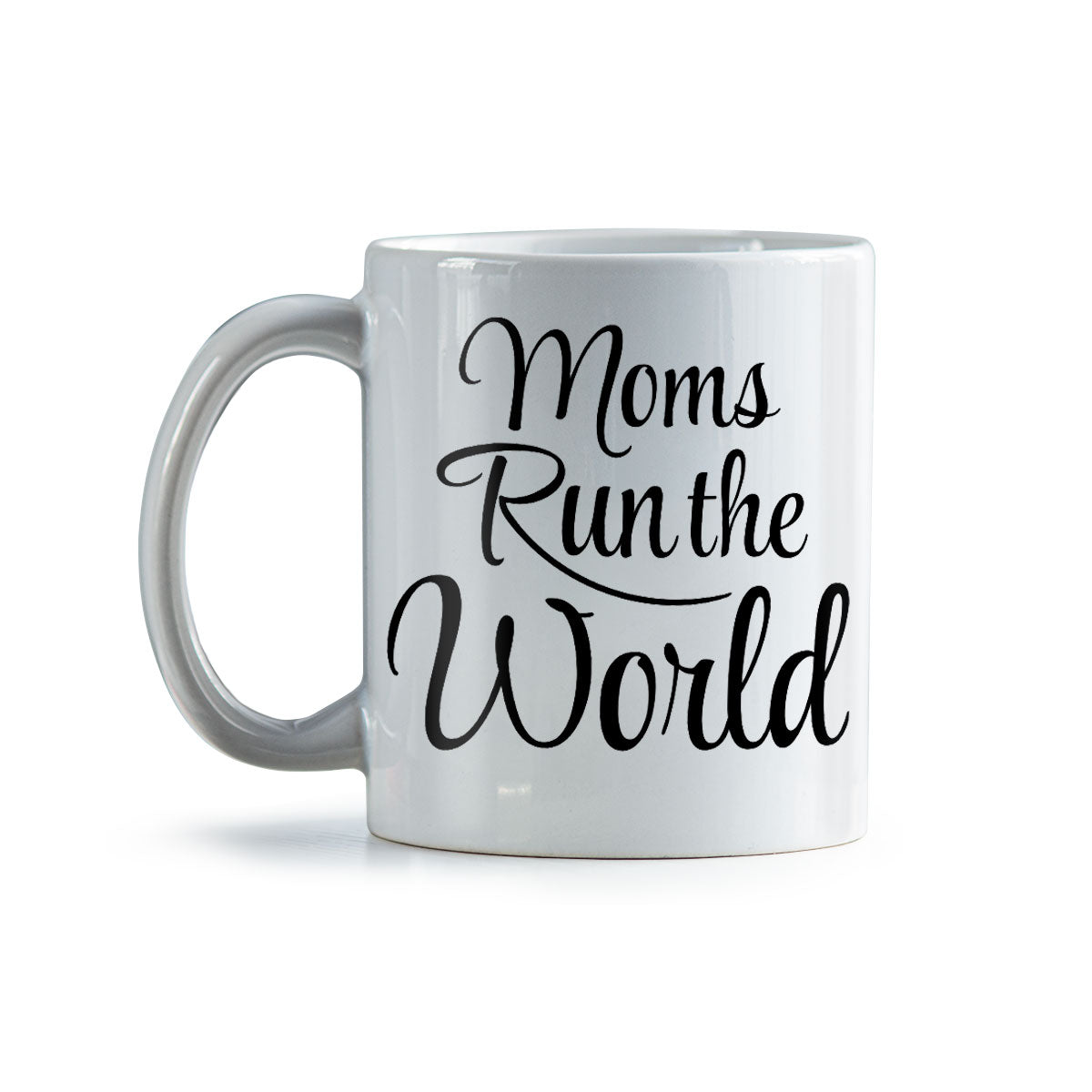 Moms Run The World Coffee Mug | Ceramic Coffee Mug for Mom | Birthday, Baby Shower, Mother's Day Gift for Moms | Dishwasher Safe Mug